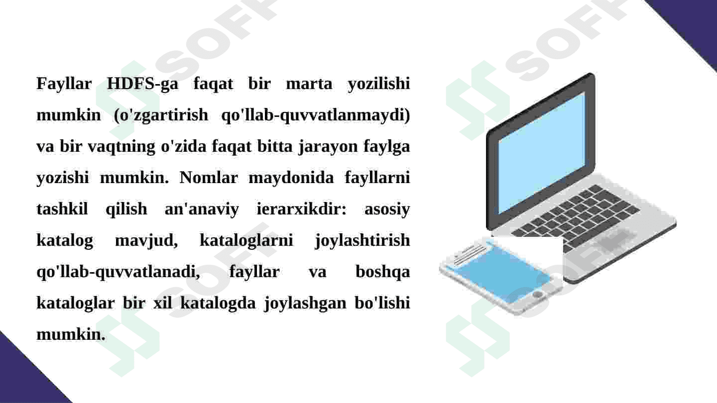 Hadoop ekosistemasi. Ma’lumotlarni massiv saqlash saqlash 4