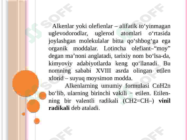 Alkenlarning olinishi. 4