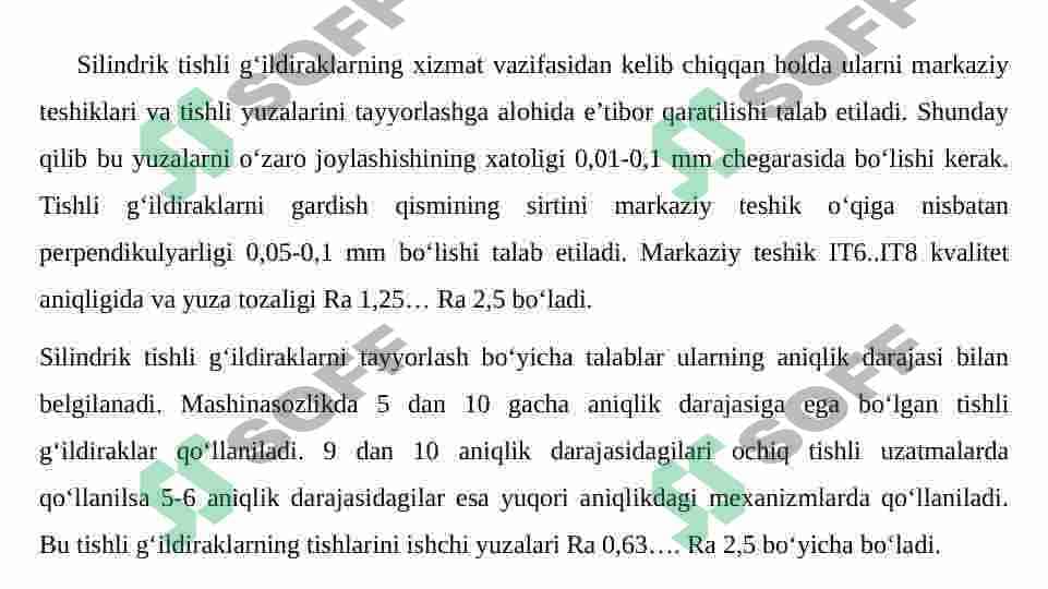 Dastgohlarda ishlatiladigan uzatish mexanizmlarining turlari va tuzilishi. 4