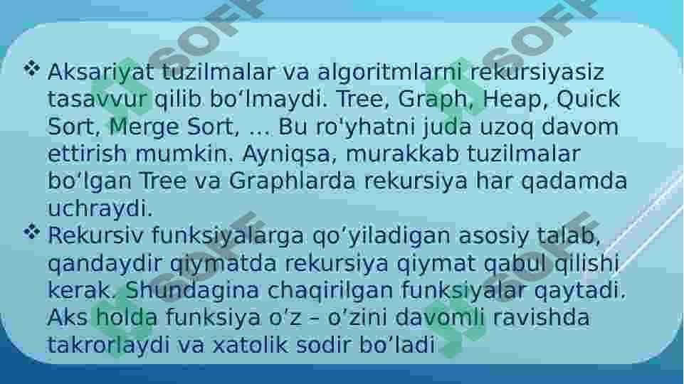 Dasturlash asoslari fani, C++ dasturlash tilidan taqdimot. Rekursiv funksiya mavzusi 4