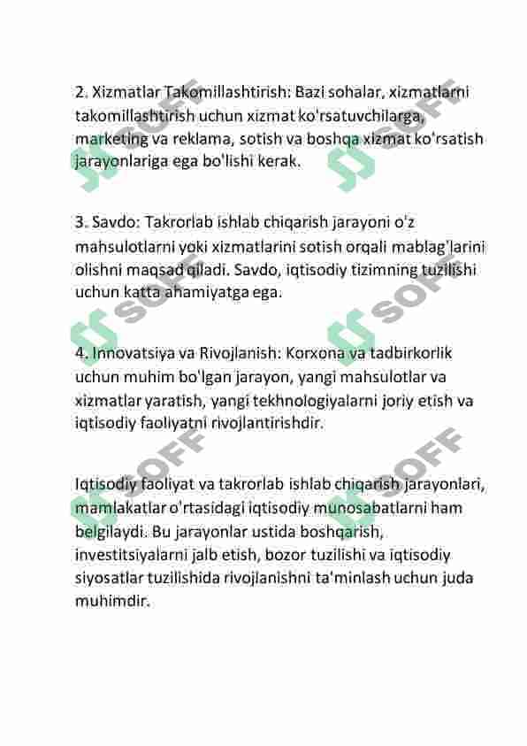 Iqtisodiyot fakulteti uchun savollar javobi bilan 4