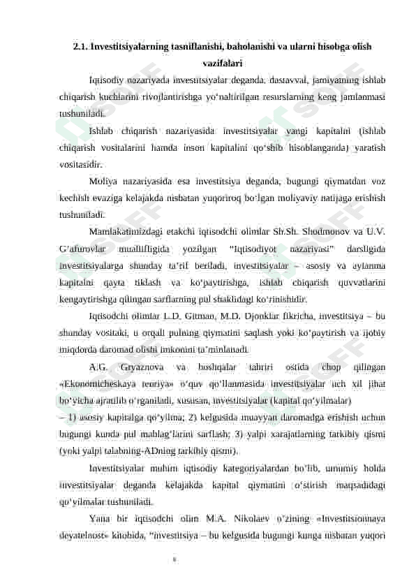 Uzoq muddatli investitsiyalarni hisobga olish. 4