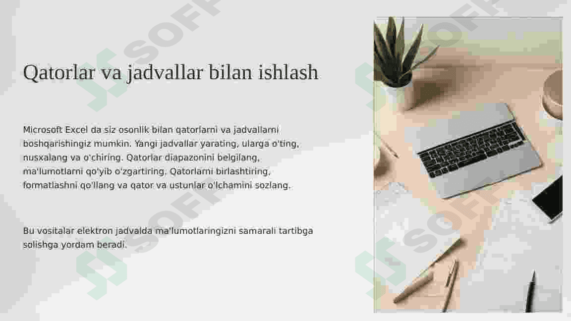 MS Excel dasturi va uning interfeysi 4