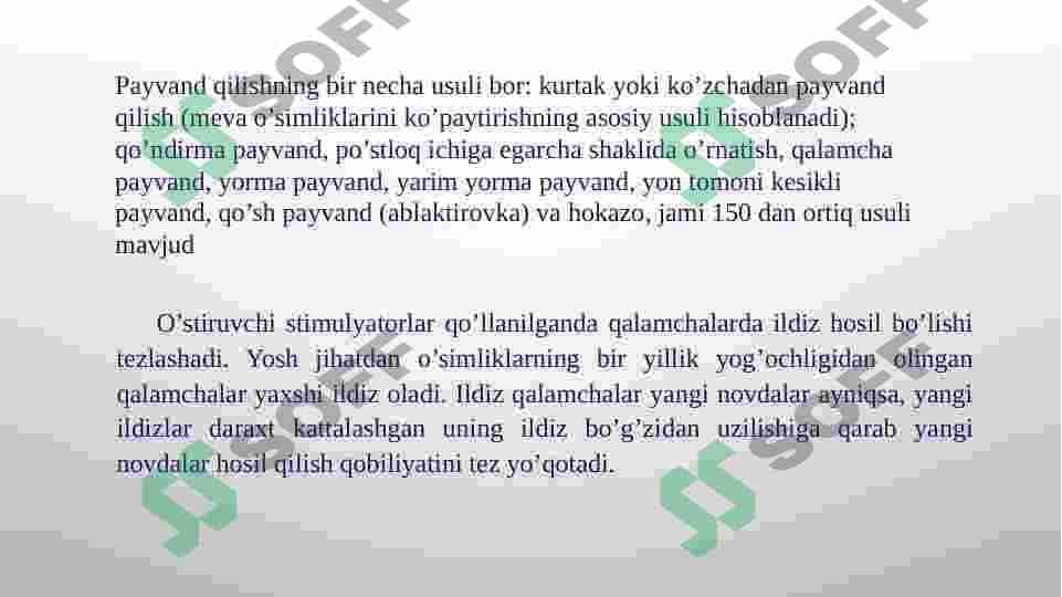 Meva va rezavor meva o’simliklarini ko’paytirishning biologik asoslari va meva ko’chatlarini yetishtirish. 4