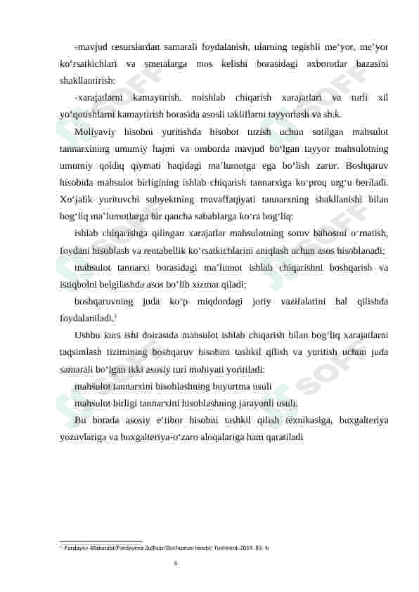 Boshqaruv hisobida jarayonli kalkulyatsiya qilish usuli 4