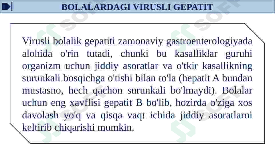 GEPATIT. BOLALARDA GEPATIT KASALLIGI-2 4