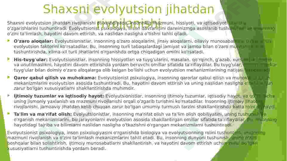 Tabiy va jinsiy tanlanish nazariyalari 4
