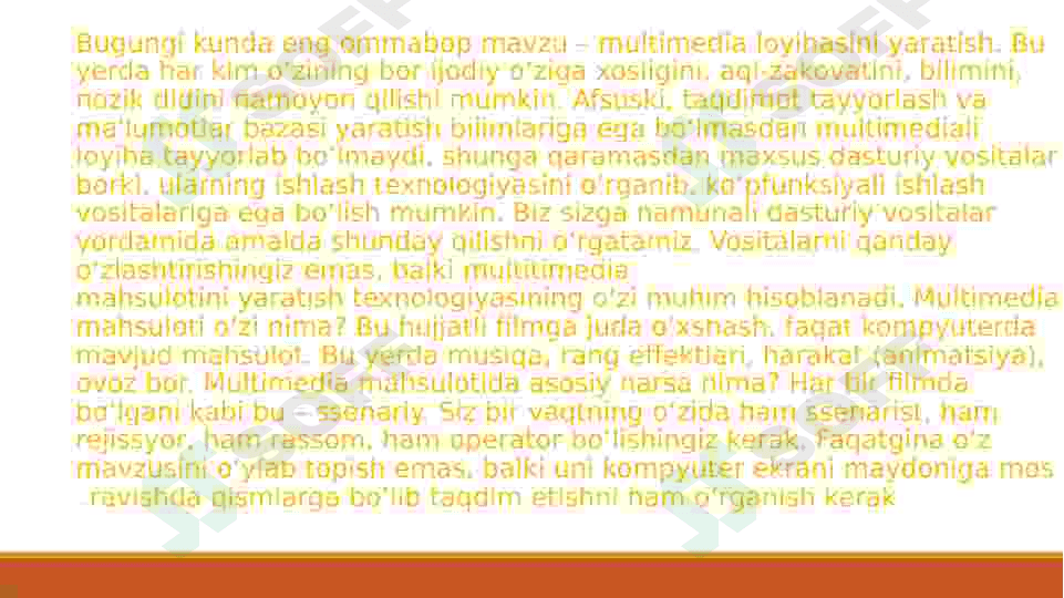 Qisqa metrajli vizual media mahsulotlar yaratish 4