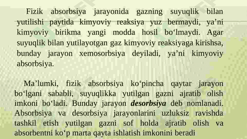Absorbsion jarayonlar va qurilmalar 4