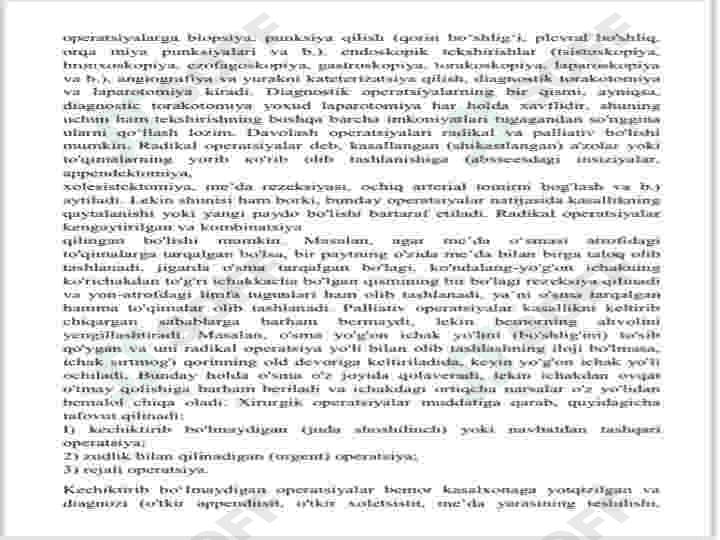Operatsiyadan oldingi davr. Bemorlarni operatsiyaga tayyorlash. 4