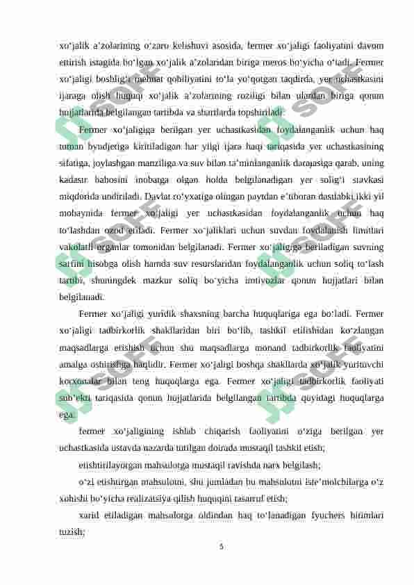 FERMER XO'JALIGI BUXGALTERIYA HISOBINI TASHKIL ETISH VA UNING XUSUSIYATLARI 4