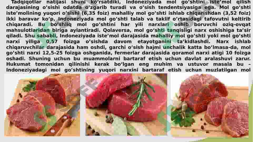 Mikroiqtisodiyot talab va taklifni o'zgarishi ( Mol go'shti misolida) 4