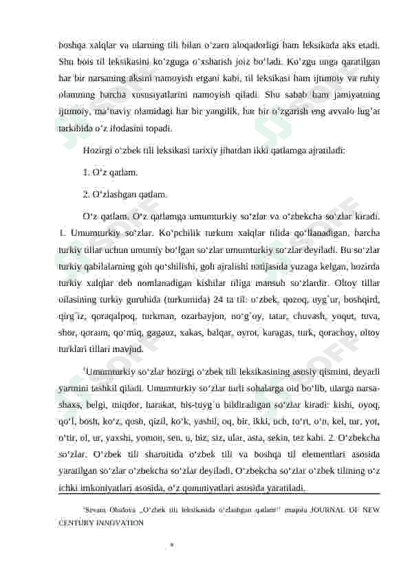 O'zbek tili leksikasida o'z va o'zlashgan qatlam. 4