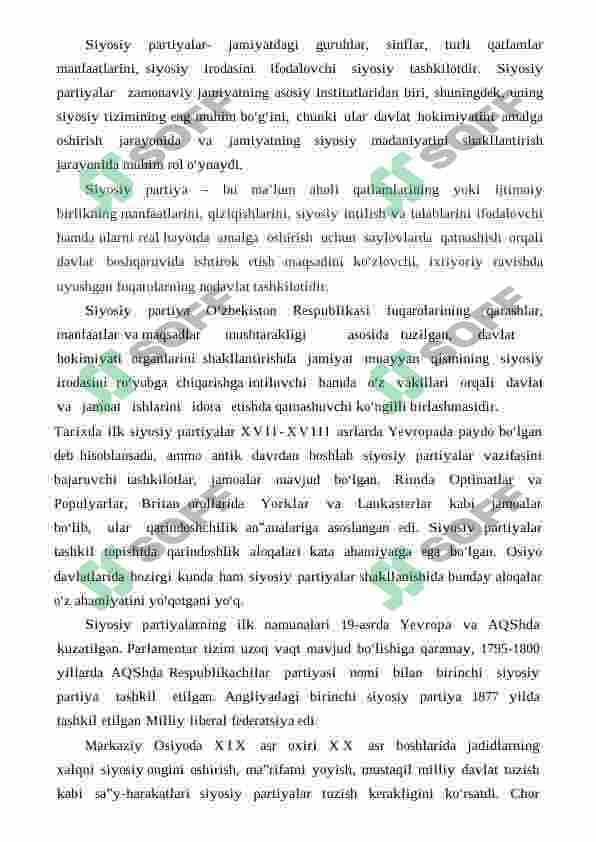 Òzbekistonda siyosiy jarayonlar va siyosiy partiyalar 4