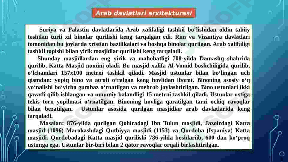 Yaqin va O’rta Sharq O’rta asrlar arxitekturasi. 4