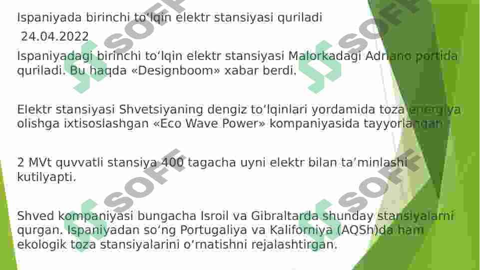 Dunyodagi eng katta toʻlqinlar elektrostansiyasi 4