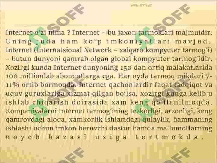 Internet imkoniyatlari 4