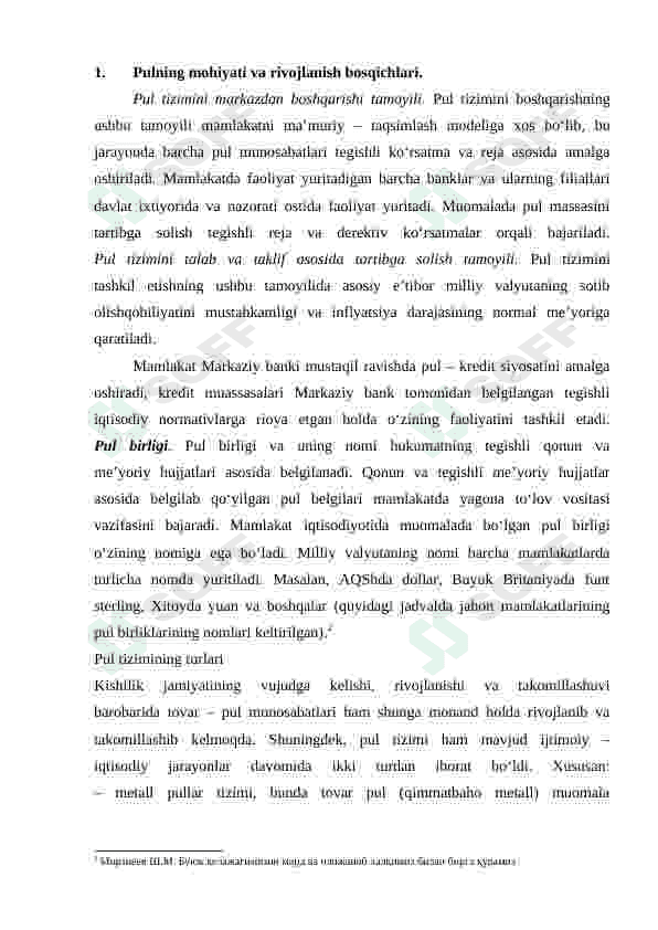 Pul tizimi evolutsiyasi va uning turlari 4