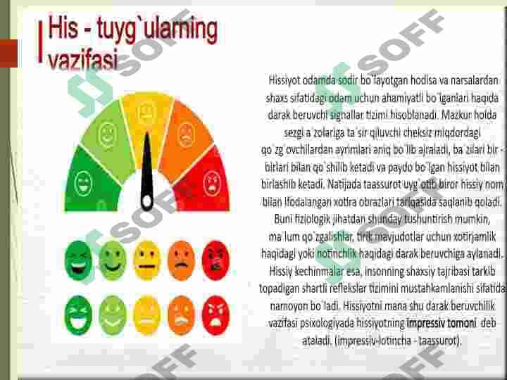 His shakllari , hissiy holatlarning ifodalanishi, hislarni kechirish 4