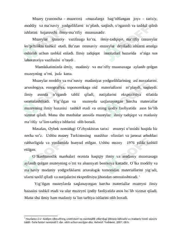 Mustaqillik yillarida Andijon viloyati tarixi va madaniyati muzeyining faoliyati 4