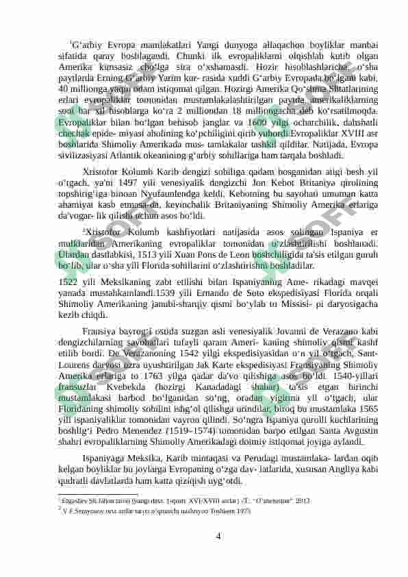 Tarix darslarida XVII asrda shimoliy Amerika.Amerika qo’shma shtatlarini tashkil topishi 4