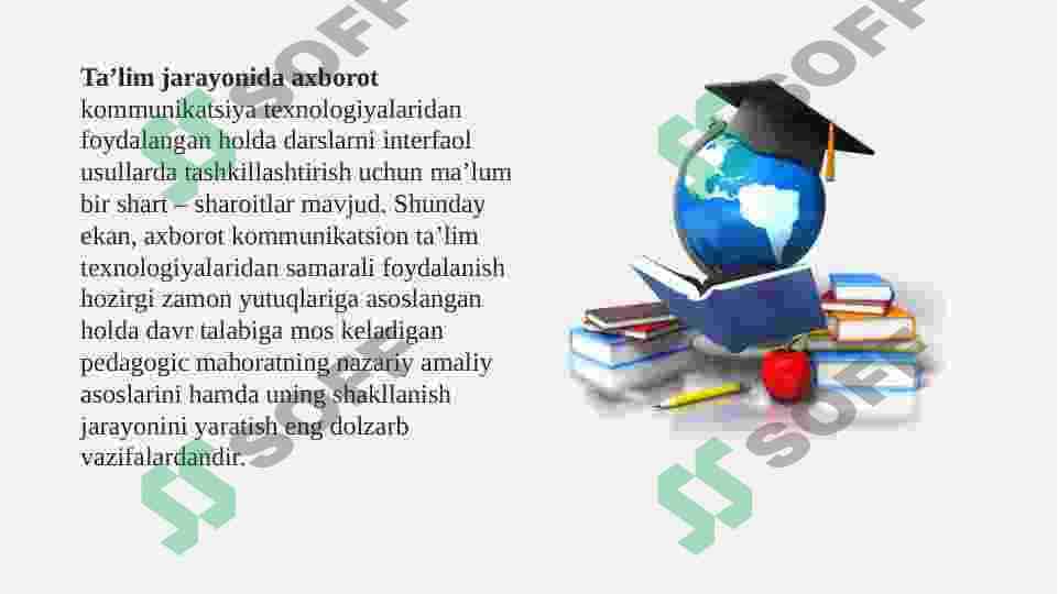 Informatika fani bo’yicha mashg’ulot jarayonlarini rejalashtirish 4