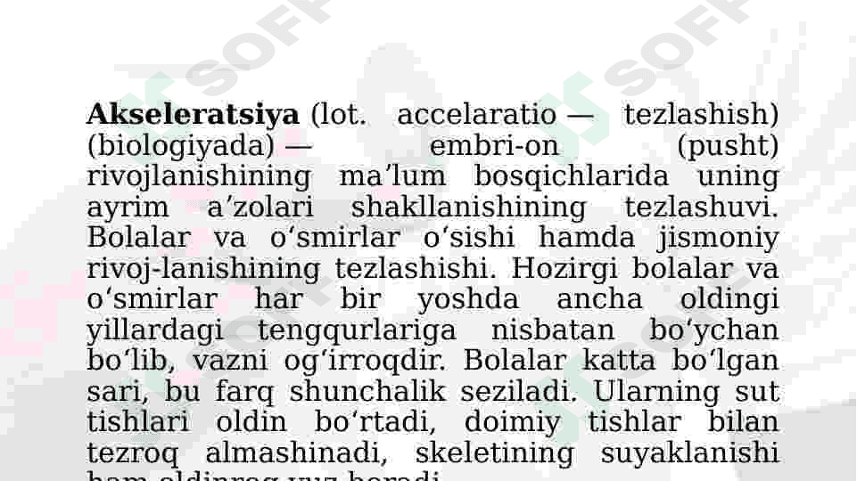 Akseleratsiya va uning yuzaga chiqish sabablari 4