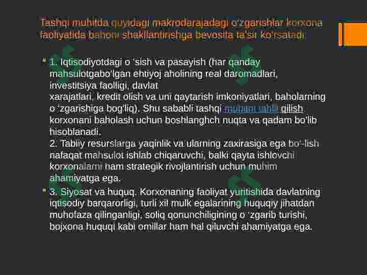 Trensfer bahoni shakllantirish 4