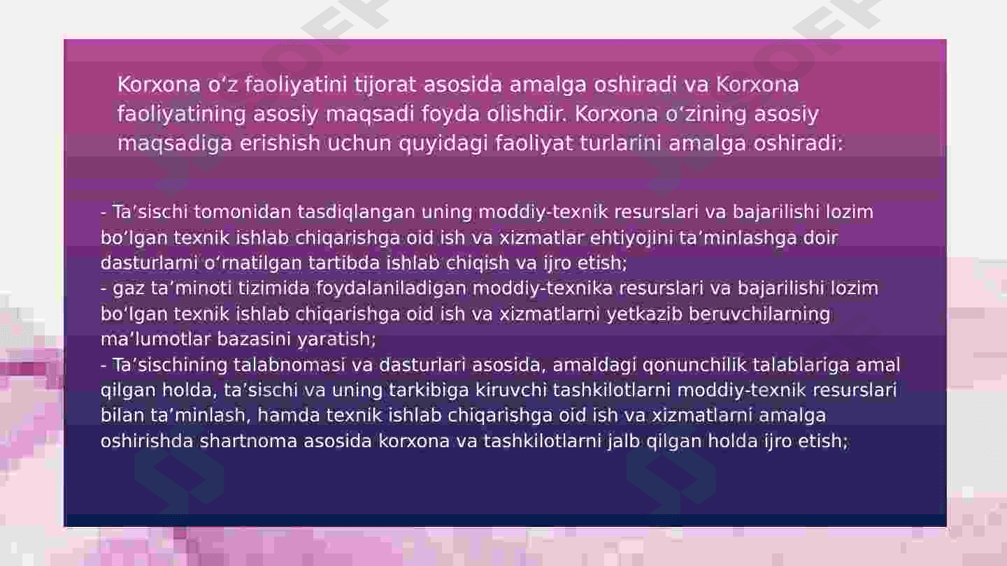 Korxona tavsifi va turlari 4