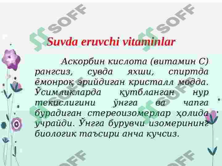 Vitamin saqlovchi dorivor oʻsimliklar 4