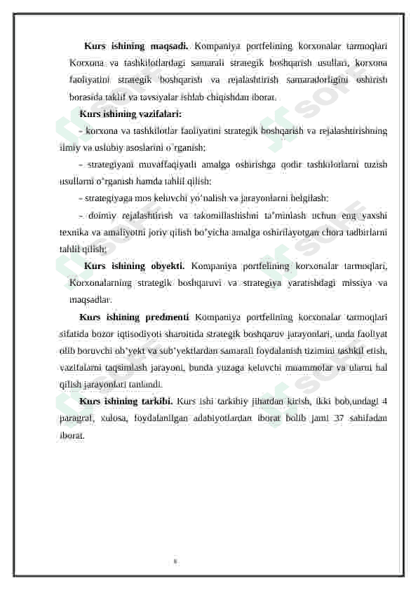 Kompaniya portfelining korxonalar tarmoqlari bo'yicha tahlili 4