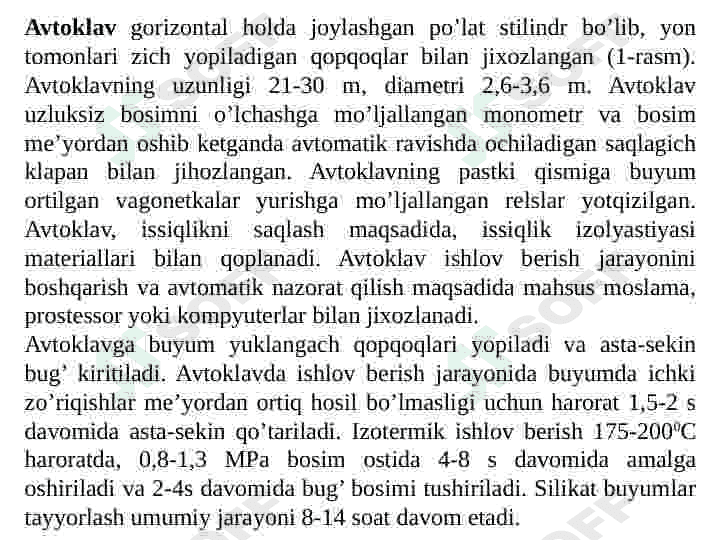 Mineral boG’lovchilar asosida tayyorlangan sun’iy tosh materiallar va buyumlar 4