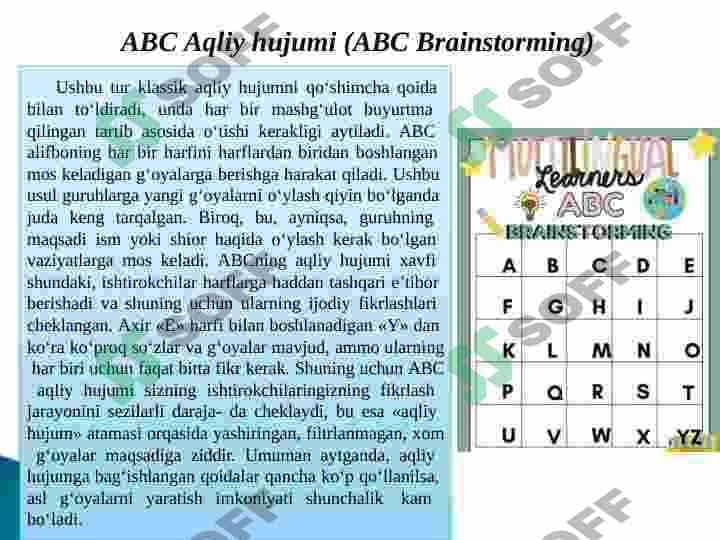 Fikrlarni yaratish “Aqliy hujum” metodi 4