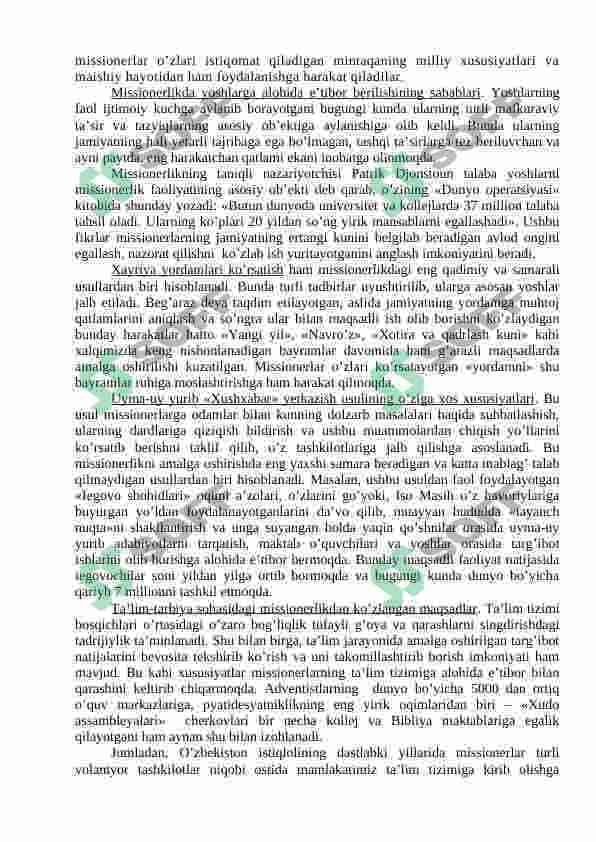 Missionerlik va prozelitizm tarix va bugun targ’ibot usullari 4
