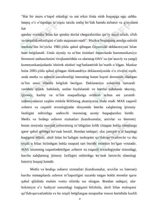 Media va axborot savodxonligi- raqamlashuv davrining asosiy talabi 4