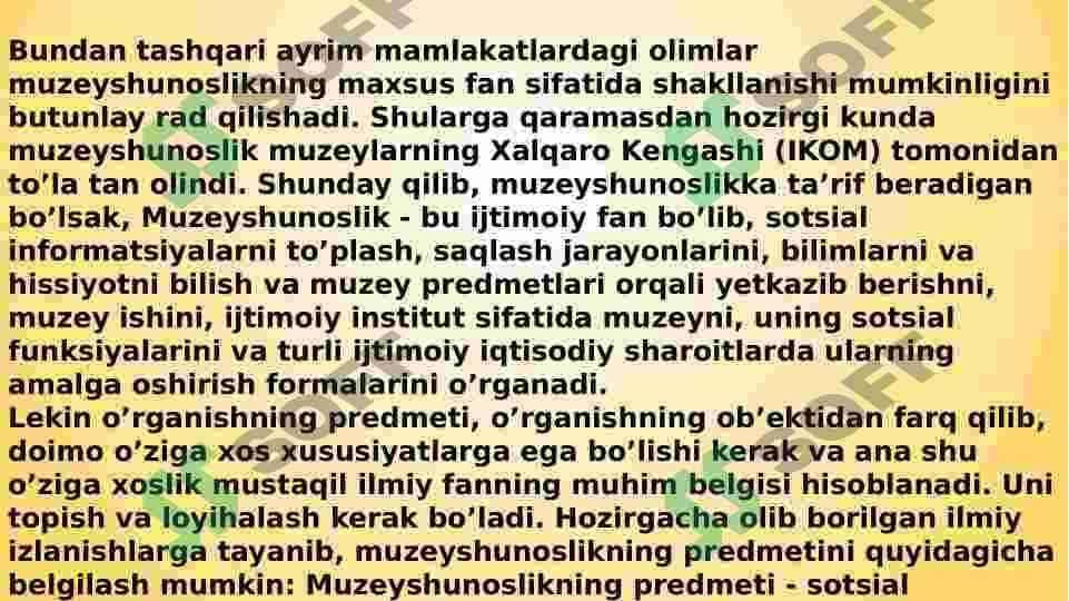 Muzeyshunoslik fani va uning vazifalari 4