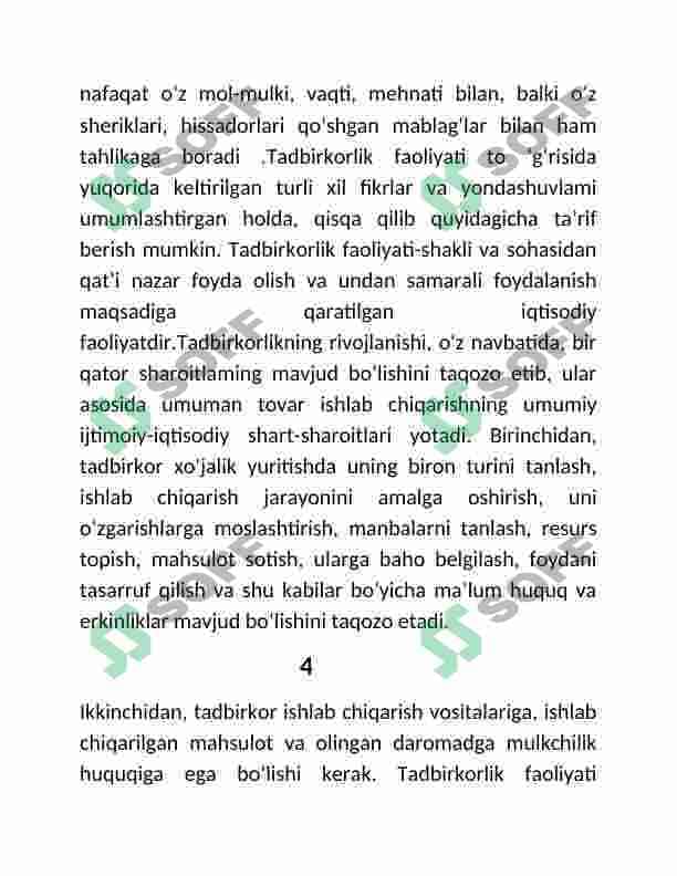 Tadbirkorlik ( biznes) huquqi " asosiy      subʼekti va ularning turlari 4