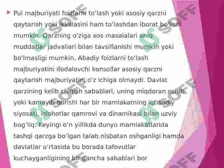 Davlat qarzi va uning tartibga solish 4