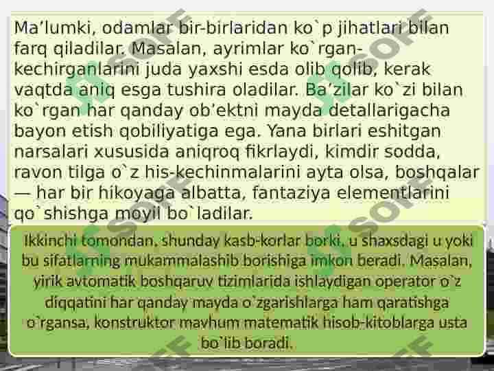 Shaxsning ijtimoiy borliqni bilishi va kasbiy mahurat turlari 4