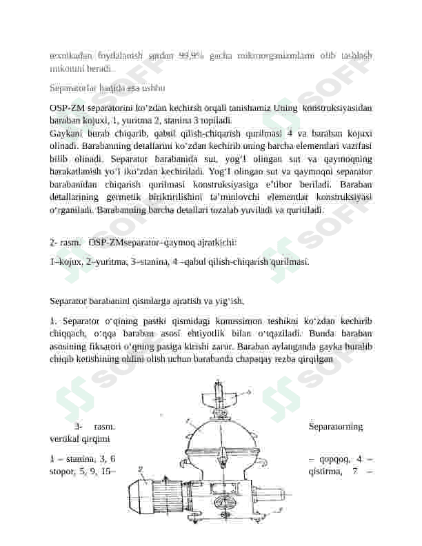 Separator uskunasi tuzilishi ishlash prinsipi 4