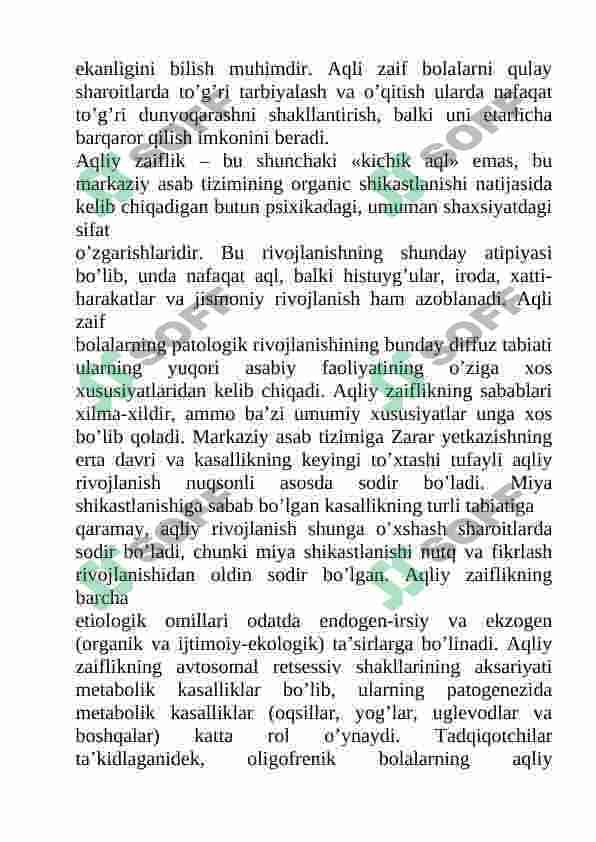 AQLI ZAIF BOLALAR OLIY ASAB FAOLIYATINING XUSUSIYATLARI 4