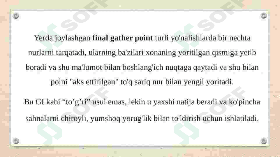 . Ob’yektlarni tanlash uchun nurlar trassirovkasi 4