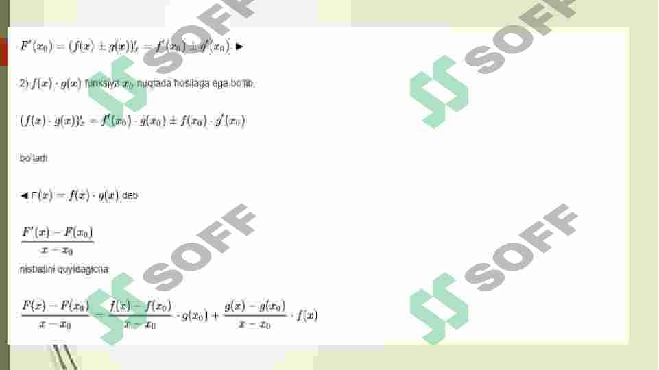 Matematika analizning elemintar matematikaga tadbiqi 4