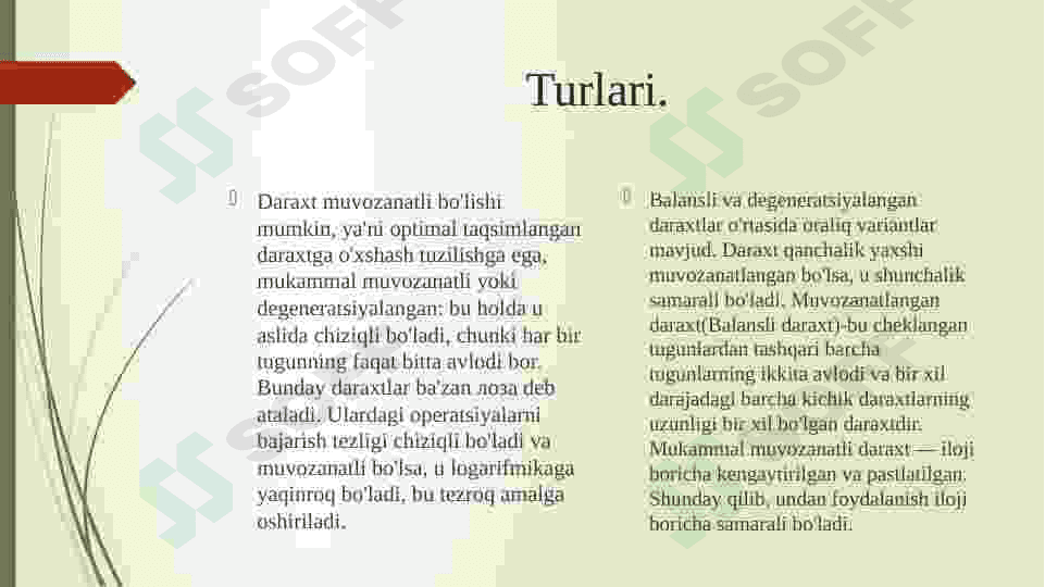 Muvozanatlangan ikkilik daraxtlar 4
