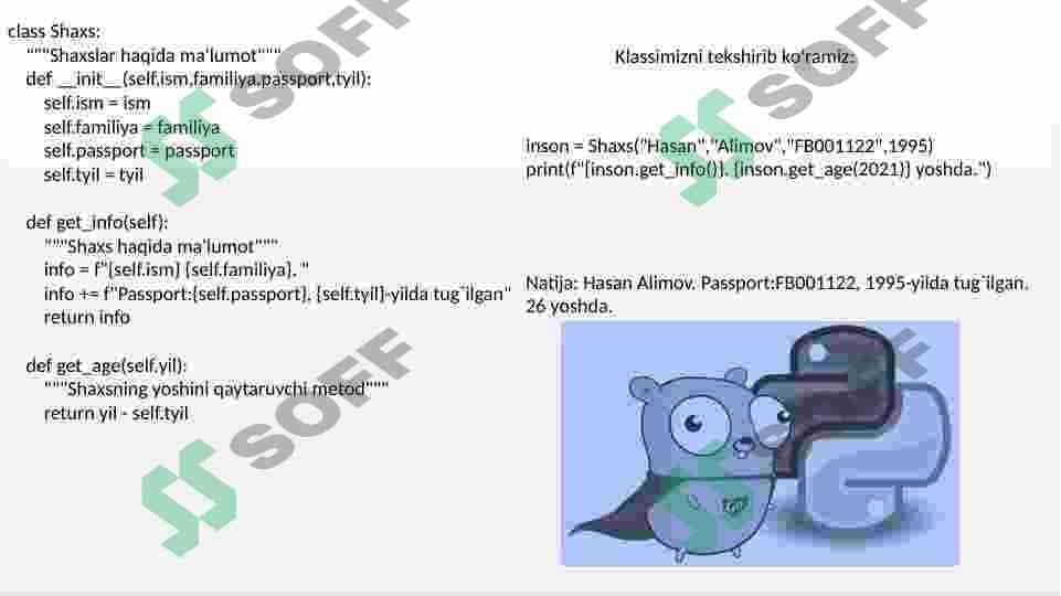 Python . VORISLIK VA POLIMORFIZM 4