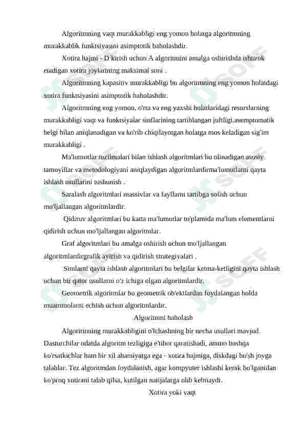 Algoritmlarni eng yomon va o‘rtacha holatlarda baholash. 4