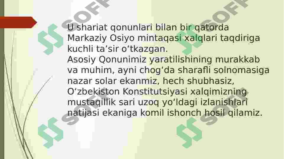 O’zbekiston Respublikasi Konstitutsiyasining qabul qilinishi va unung tarixiy ahamiyati 4