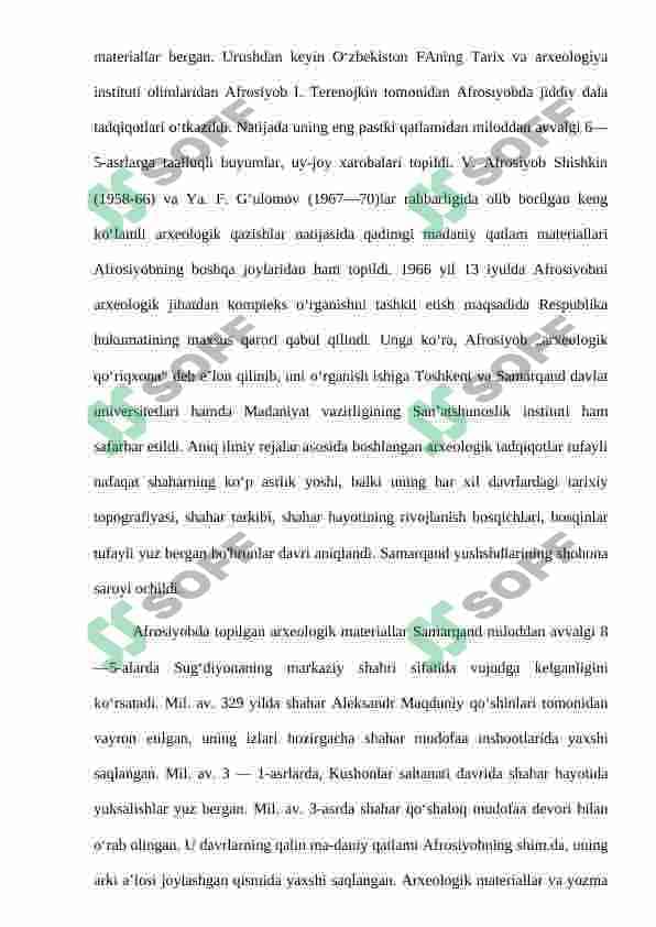Samarqandning antik davrdagi                   shaharsozlik madaniyati 4