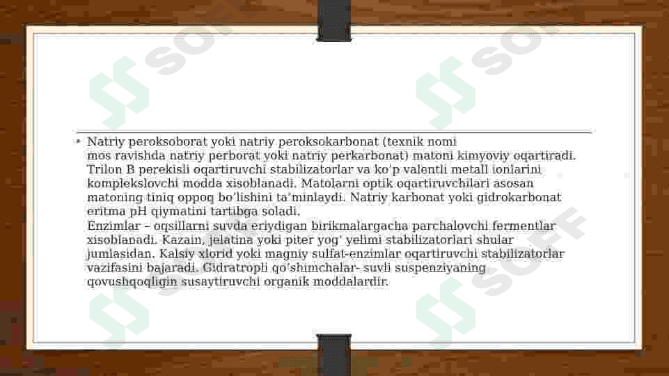 Sintetik yuvish vositalari. Sovun va detergentlar . 4