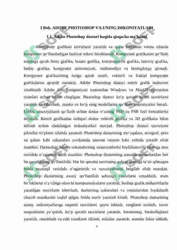 Adobe Photoshop, Adobe Illustrator  yoki boshqa grafik dasturlarining avfzal va kamchiliklari 4